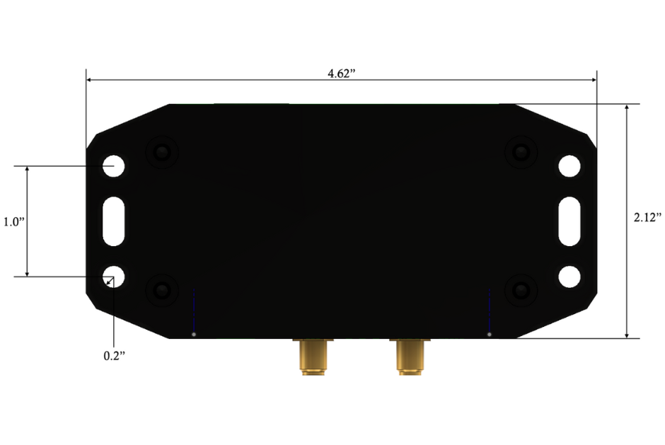 Footprint dimensions of the JT-DO1-12 timecode generator