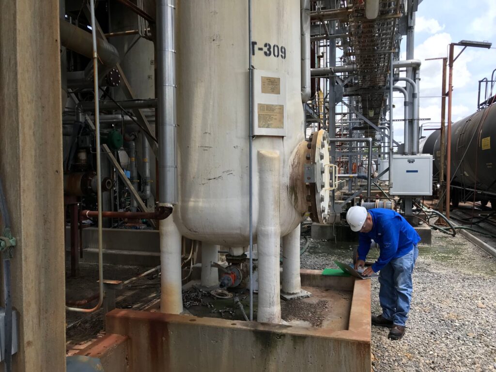 SLS worker at a facility